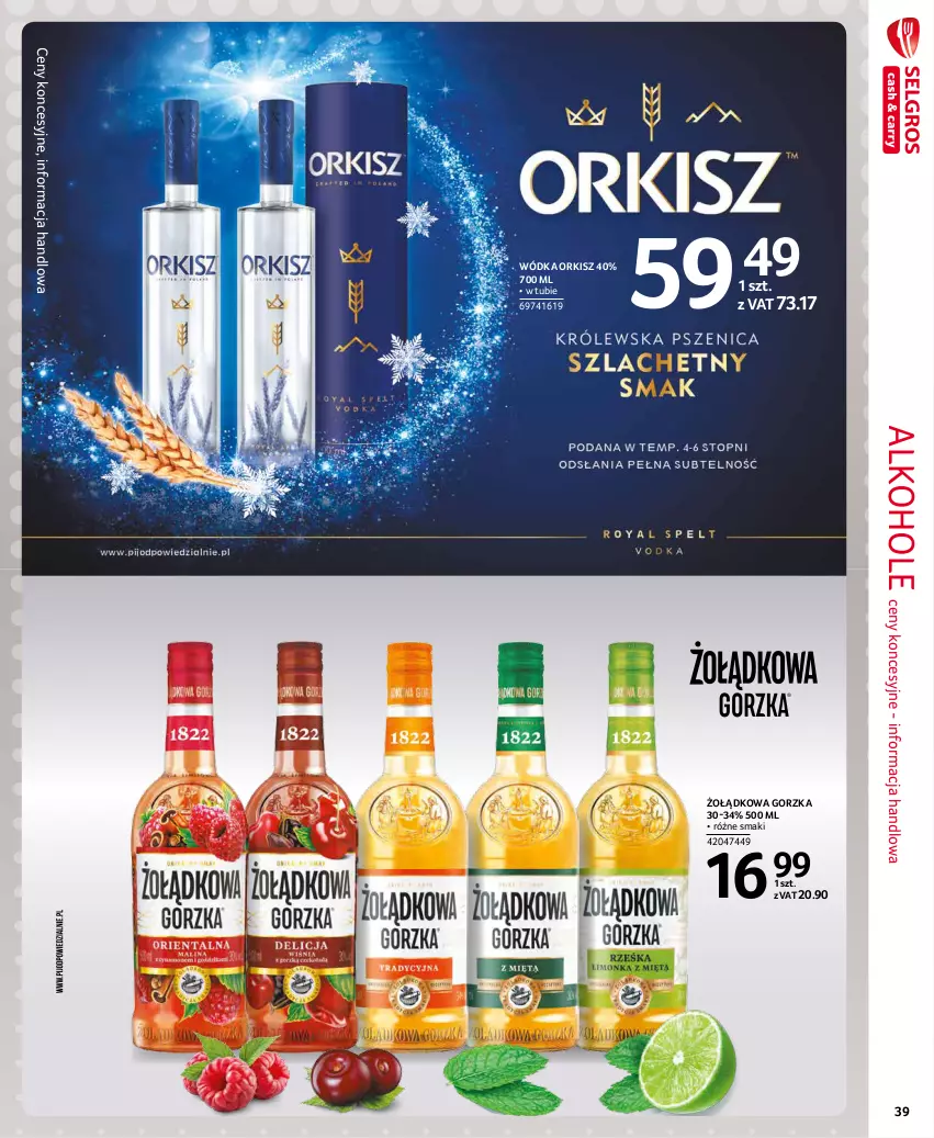 Gazetka promocyjna Selgros - Extra Oferta - ważna 01.12 do 31.12.2021 - strona 39 - produkty: Alkohole, Wódka