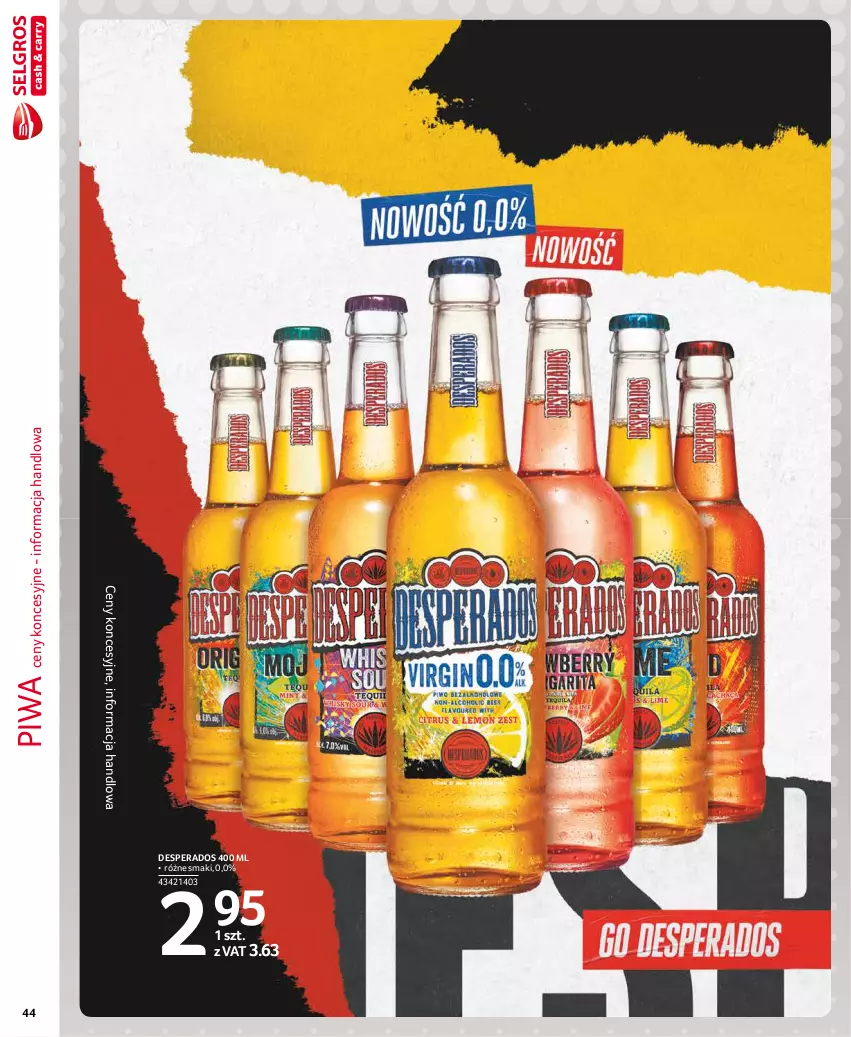 Gazetka promocyjna Selgros - Extra Oferta - ważna 01.12 do 31.12.2021 - strona 44 - produkty: Desperados, Piwa