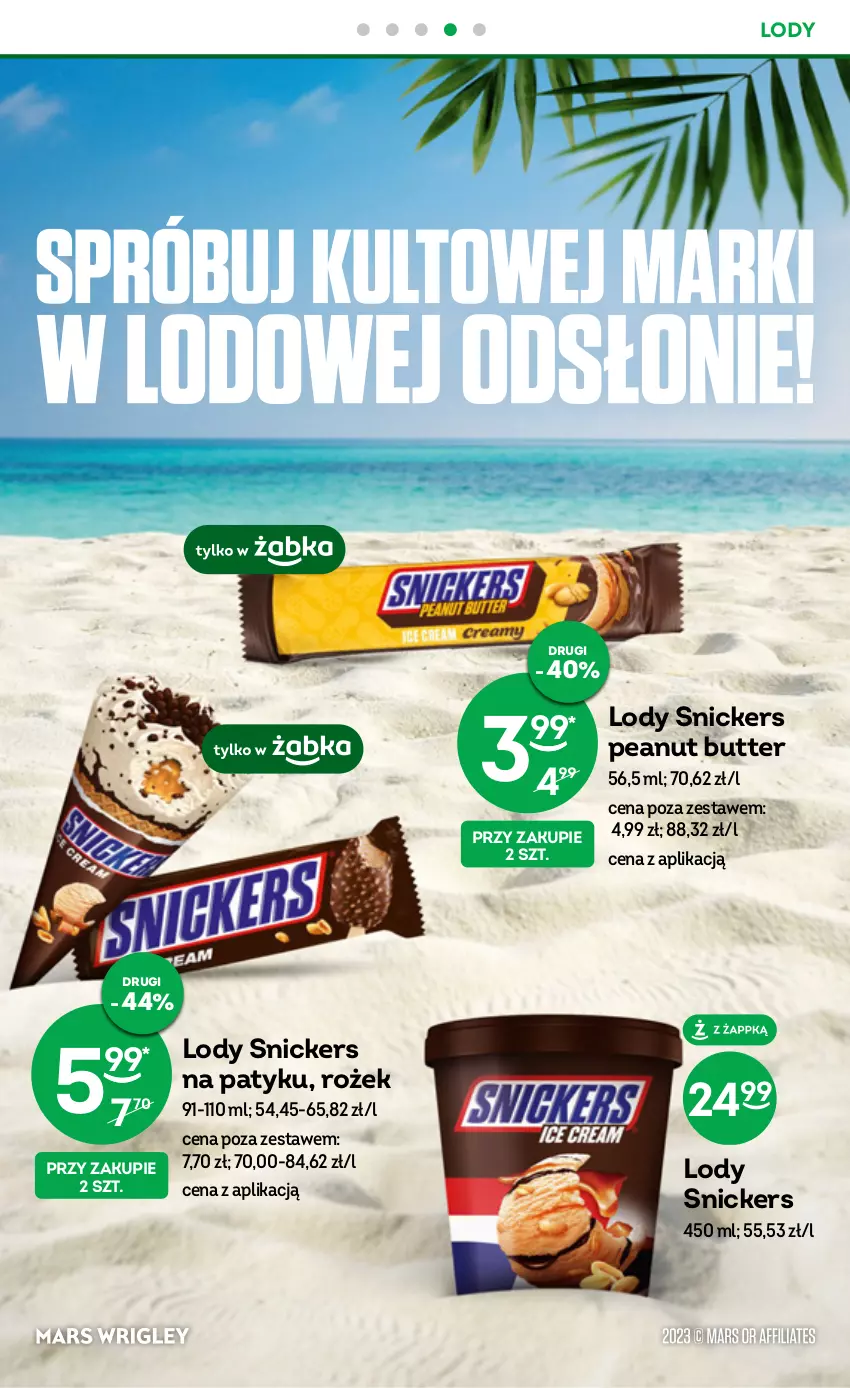 Gazetka promocyjna Żabka - ważna 21.06 do 04.07.2023 - strona 18 - produkty: Lody, Snickers