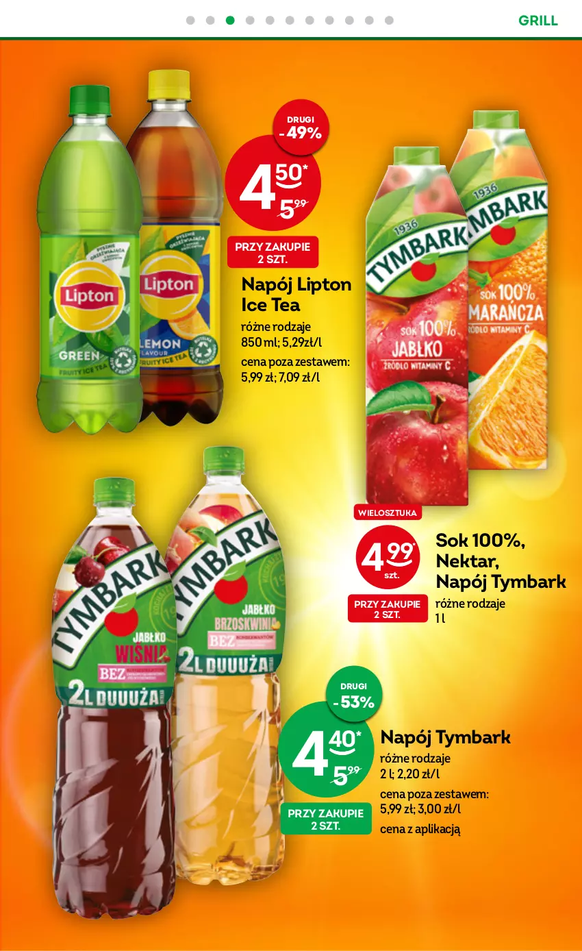 Gazetka promocyjna Żabka - ważna 21.06 do 04.07.2023 - strona 29 - produkty: Grill, Ice tea, Lipton, Napój, Nektar, Sok, Tymbark