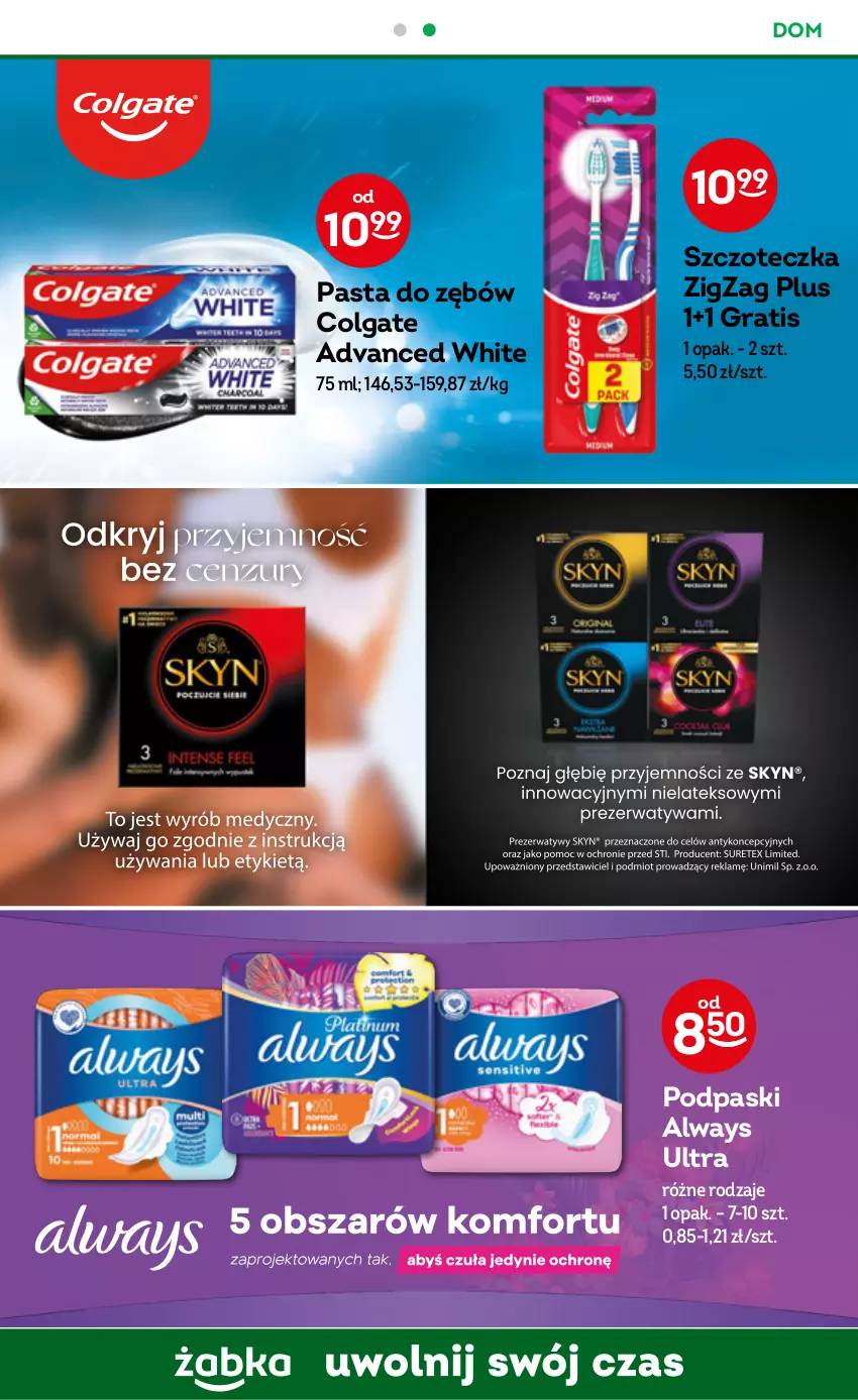 Gazetka promocyjna Żabka - ważna 21.06 do 04.07.2023 - strona 61 - produkty: Always, Always Ultra, Colgate, Gra, LG, Pasta do zębów, Podpaski, Skyn, Szczoteczka