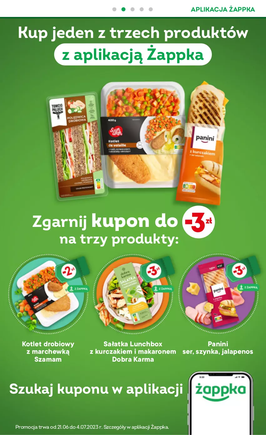 Gazetka promocyjna Żabka - ważna 21.06 do 04.07.2023 - strona 9 - produkty: Kotlet, Kurczak, Makaron, Sałat, Sałatka, Ser, Szynka