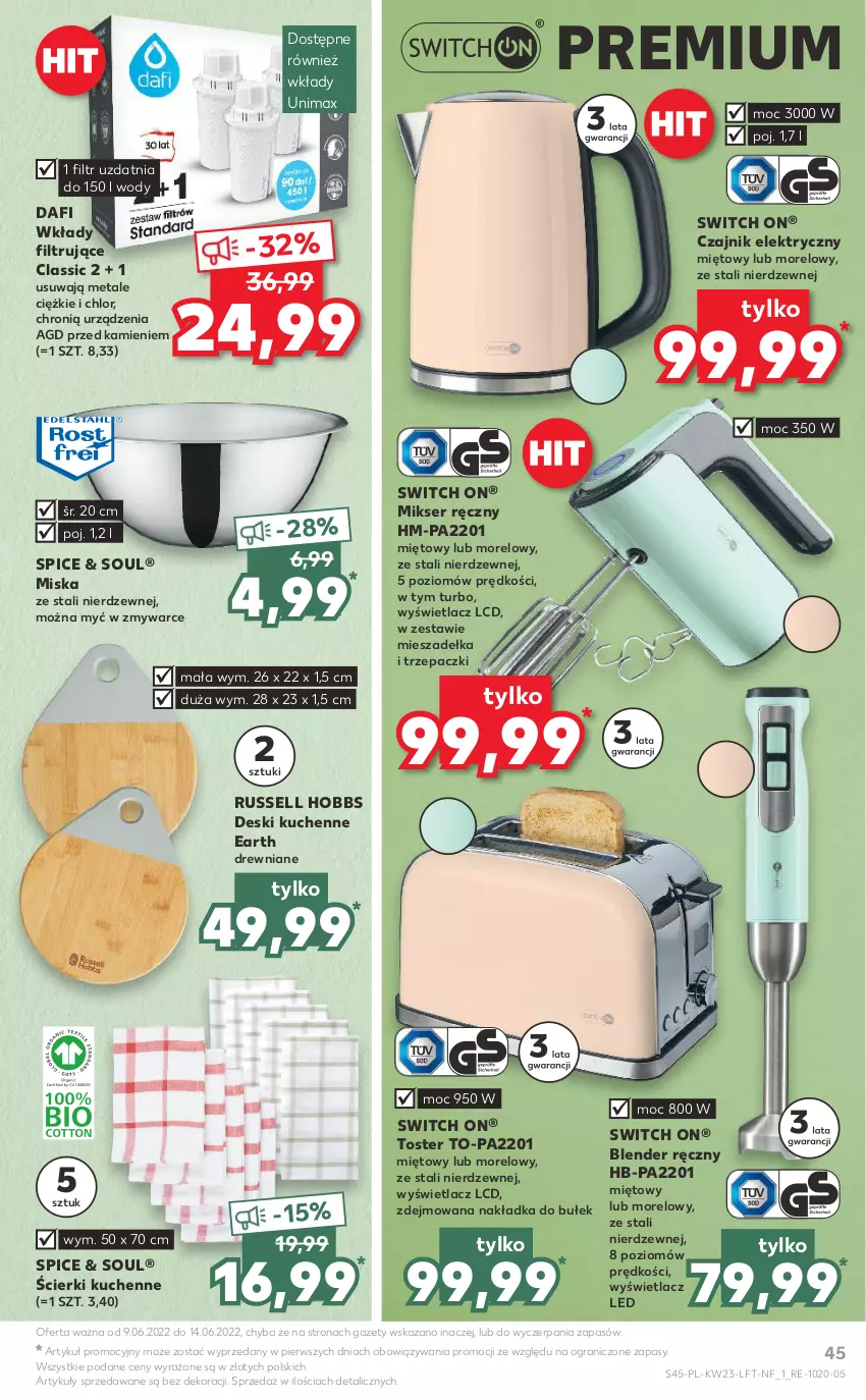 Gazetka promocyjna Kaufland - OFERTA TYGODNIA - ważna 09.06 do 14.06.2022 - strona 45 - produkty: Blender, Blender ręczny, Czajnik, Czajnik elektryczny, Gra, Mikser, Mikser ręczny, Miska, Ser, Toster