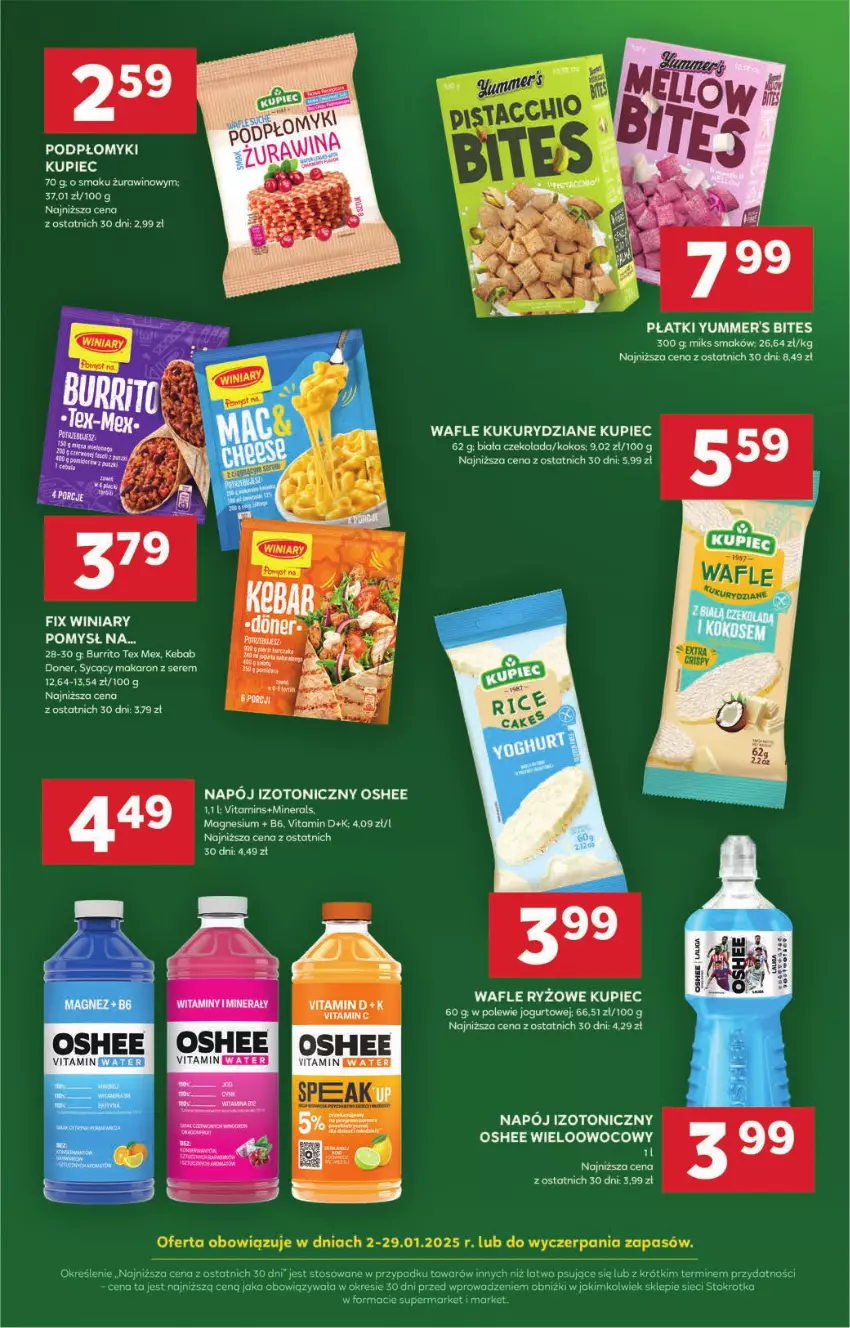 Gazetka promocyjna Stokrotka - Supermarket Opole/Radom - ważna 16.01 do 22.01.2025 - strona 24 - produkty: Czekolada, Jogurt, Kebab, Koc, Kokos, Kupiec, Makaron, Napój, Napój izotoniczny, Oshee, Piec, Ryż, Ser, Vitamin napój, Wafle, Winiary, Wino