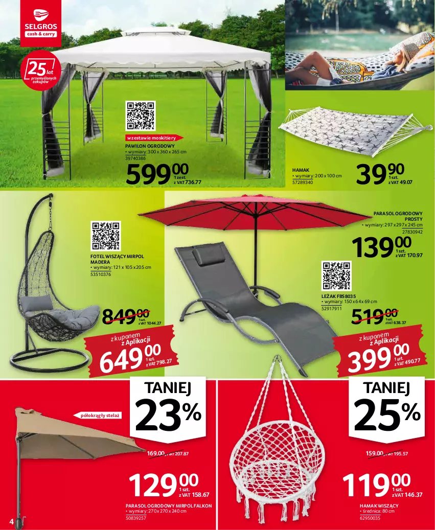 Gazetka promocyjna Selgros - Oferta przemysłowa - ważna 05.05 do 18.05.2022 - strona 4 - produkty: Fa, Fotel, Hama, Parasol