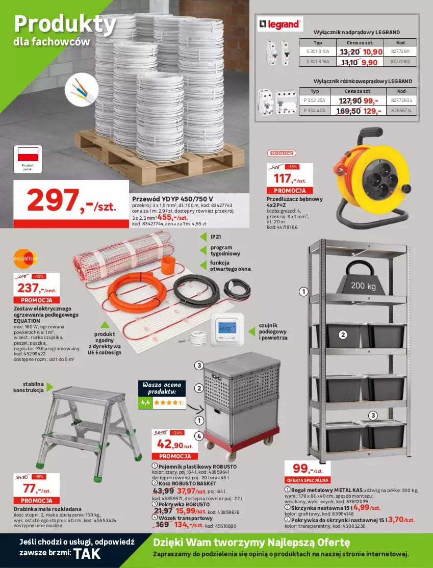 Gazetka promocyjna Leroy Merlin - Narzędzia dla Twojego warsztatu - ważna 04.03 do 24.03.2022 - strona 6 - produkty: Bosch, Cynk, Drabinka mała rozkładana, Dźwig, Ekogroszek, Fa, Gra, Groszek, Grzejnik, Grzejnik łazienkowy, Inka, Koc, Kocioł gazowy, Kosz, Pojemnik, Pojemnik plastikowy, Por, Przewód, Regał, Regał metalowy, Rura, Sok, Sól, Sport, Tablet, Top, Tran, Wózek, Wózek transportowy