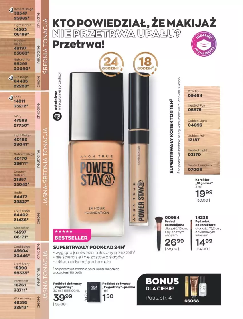 Gazetka promocyjna Avon - Sierpień - ważna 01.08 do 31.08.2022 - strona 102 - produkty: Deser, Fa, Foundation, LG, Makijaż, Podkład, Podkład do twarzy, Ser, Top