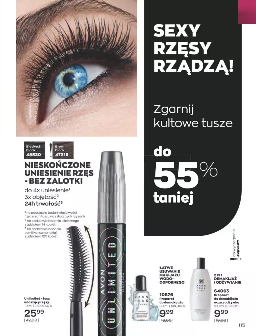 Gazetka promocyjna Avon - Sierpień - ważna 01.08 do 31.08.2022 - strona 111 - produkty: Lack, Makijaż, Por, Tusz