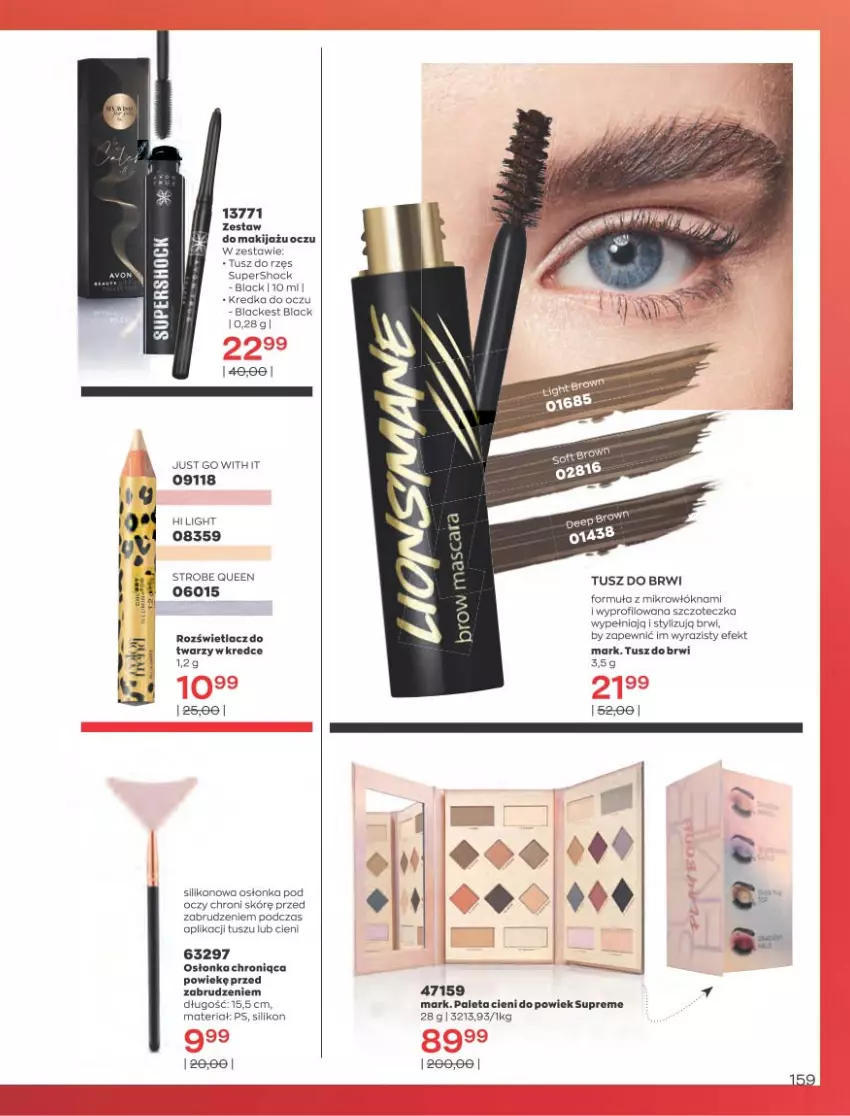 Gazetka promocyjna Avon - Sierpień - ważna 01.08 do 31.08.2022 - strona 155 - produkty: Lack, LG, Osłonka, Paleta, Rozświetlacz, Szczoteczka, Tusz