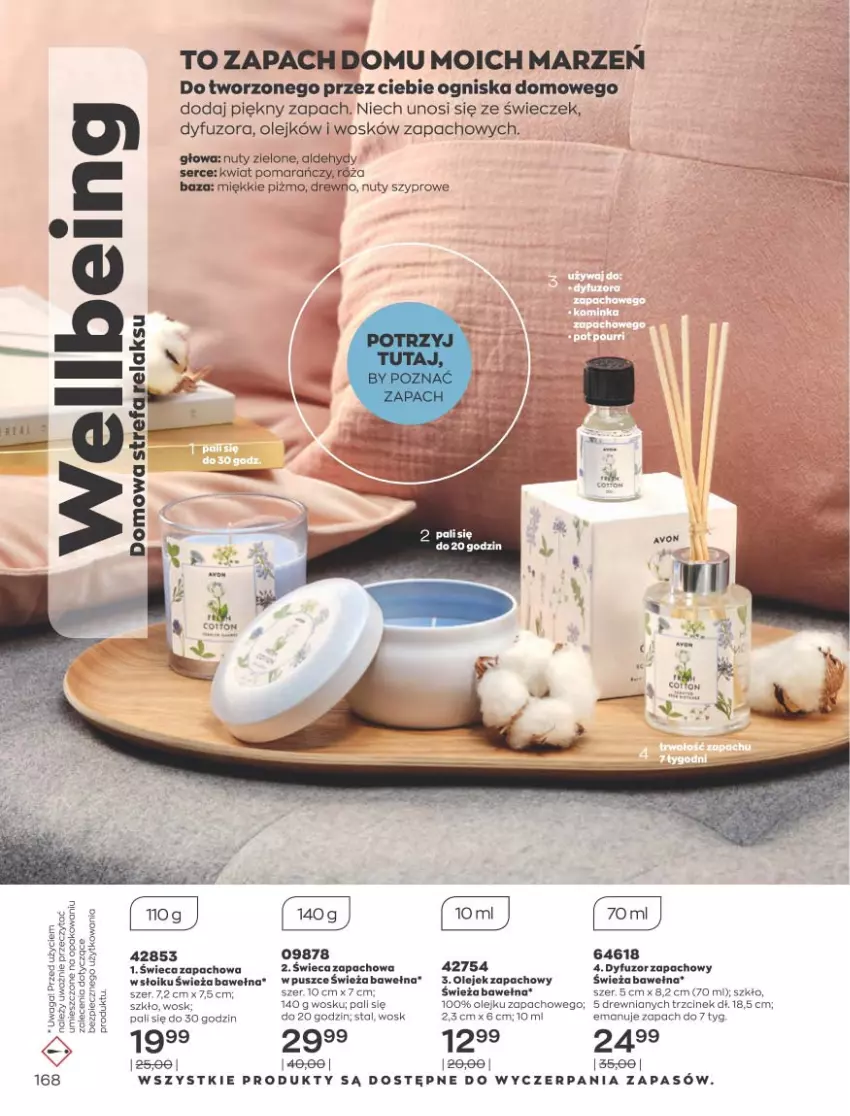 Gazetka promocyjna Avon - Sierpień - ważna 01.08 do 31.08.2022 - strona 164 - produkty: Dyfuzor zapachowy, Nuty, Olej, Róża, Ser, Wełna, Zupa