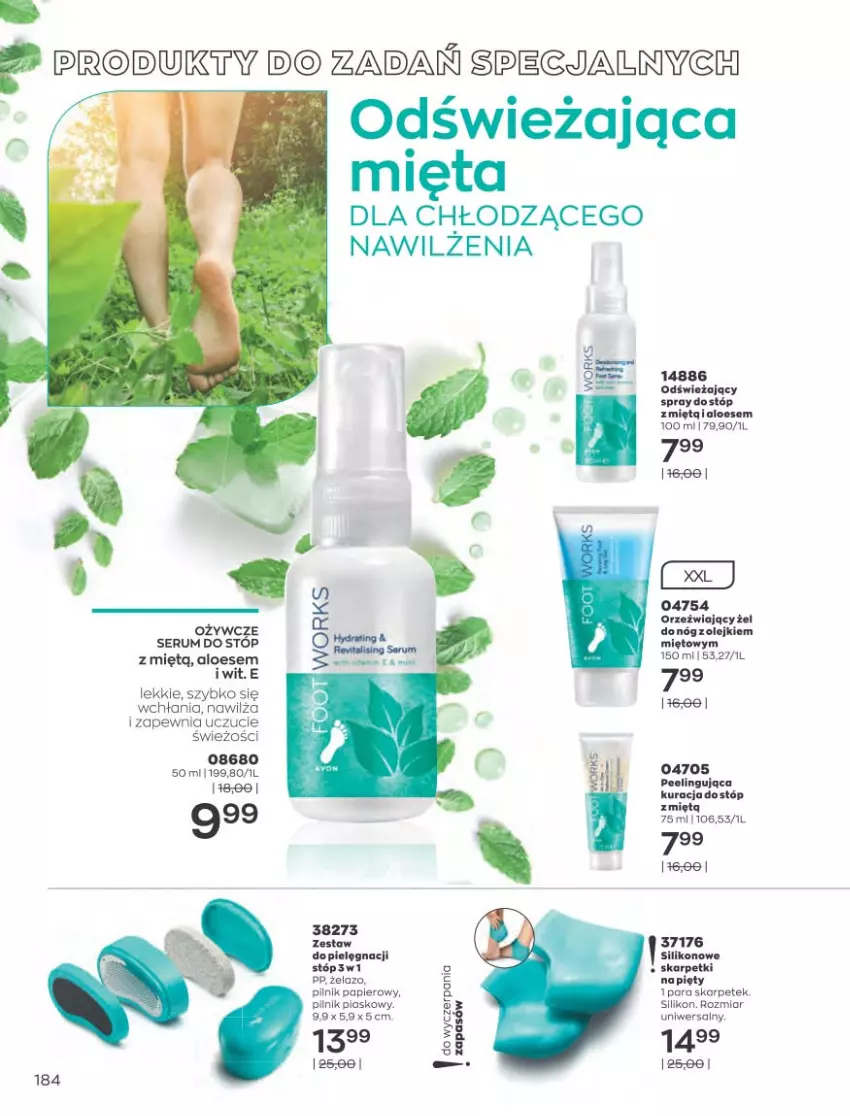 Gazetka promocyjna Avon - Sierpień - ważna 01.08 do 31.08.2022 - strona 180 - produkty: Karp, Mięta, Olej, Papier, Pilnik, Por, Rum, Ser, Serum, Skarpetki