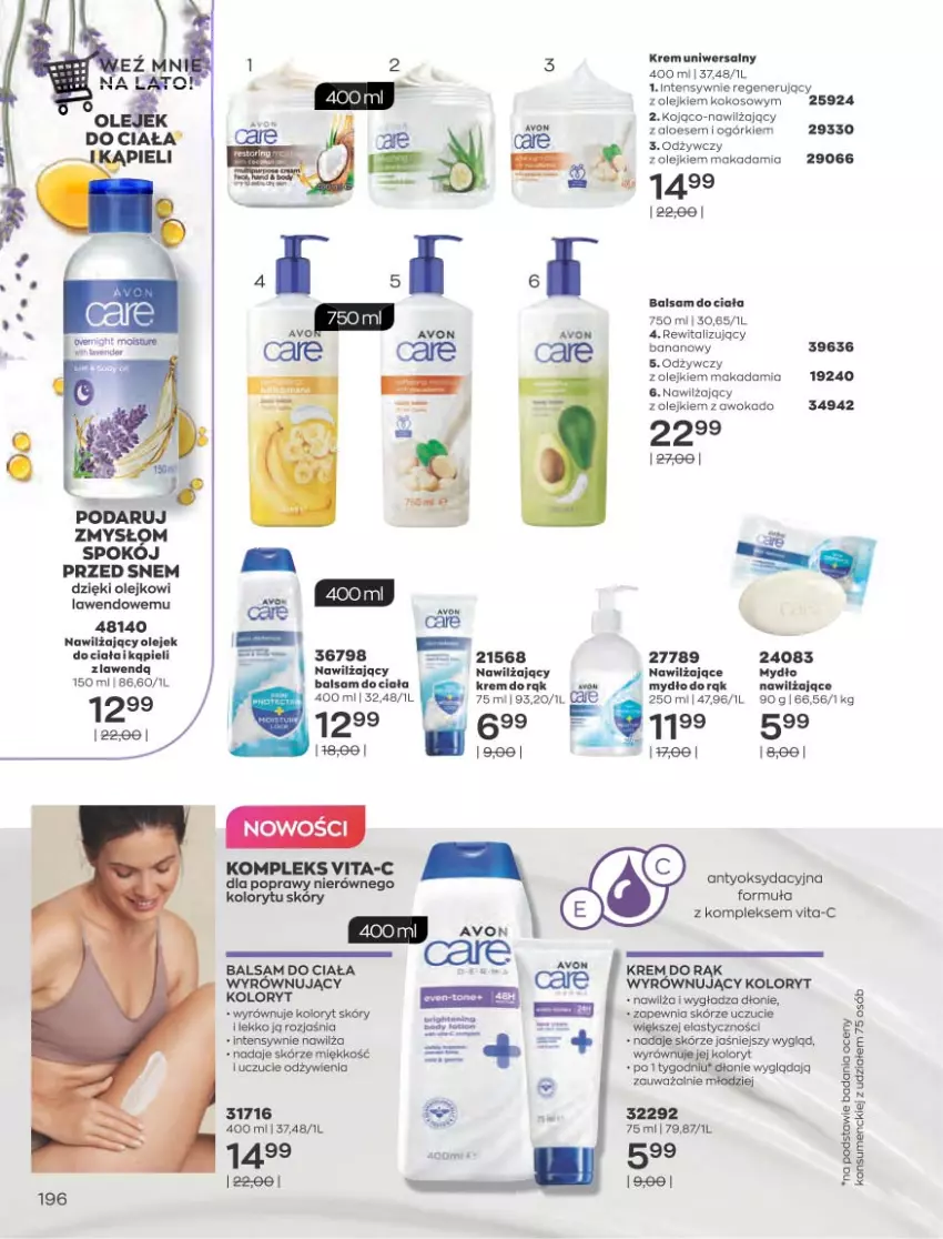 Gazetka promocyjna Avon - Sierpień - ważna 01.08 do 31.08.2022 - strona 192 - produkty: Balsam do ciała, Kokos, Krem do rąk, Krem uniwersalny, LG, Mydło, Olej, Por