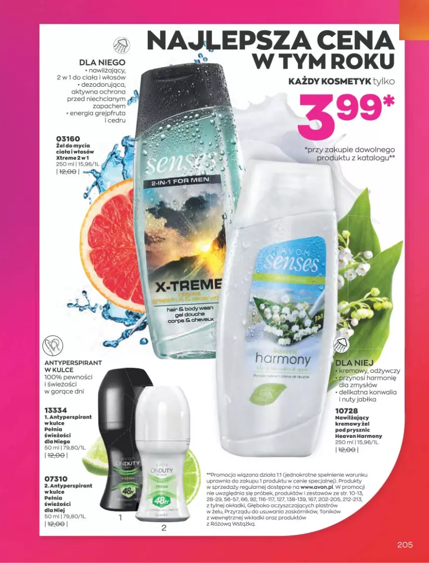 Gazetka promocyjna Avon - Sierpień - ważna 01.08 do 31.08.2022 - strona 201 - produkty: Antyperspirant, Grejpfrut, Nuty, Rama, Tonik, Wstążka