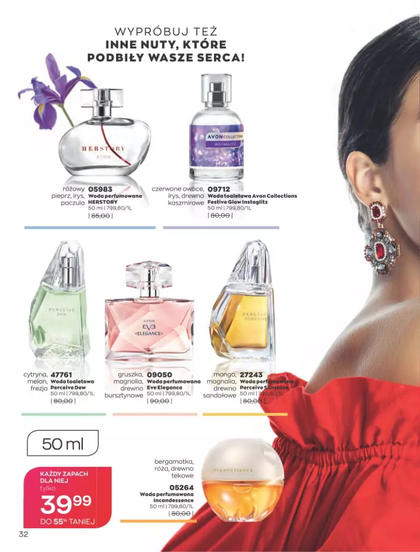 Gazetka promocyjna Avon - Sierpień - ważna 01.08 do 31.08.2022 - strona 32 - produkty: Bursztyn, Mango, Melon, Nuty, Perfum, Pieprz, Róża, Sandał, Ser, Woda