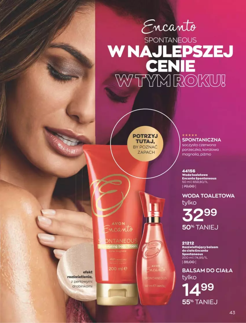 Gazetka promocyjna Avon - Sierpień - ważna 01.08 do 31.08.2022 - strona 43 - produkty: Balsam do ciała, Inka, Por, Woda, Woda toaletowa