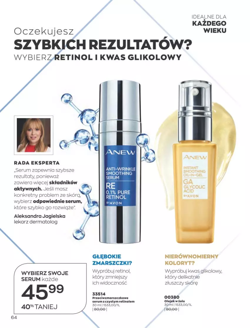 Gazetka promocyjna Avon - Sierpień - ważna 01.08 do 31.08.2022 - strona 64 - produkty: Anew, Kret, Mars, Rum, Ser, Serum