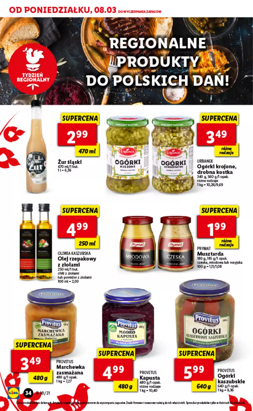 Gazetka promocyjna Lidl - GAZETKA - ważna 08.03 do 10.03.2021 - strona 34 - produkty: Fa, Kasza, Marchewka, Mus, Musztarda, Olej, Olej rzepakowy, Prymat, Ser