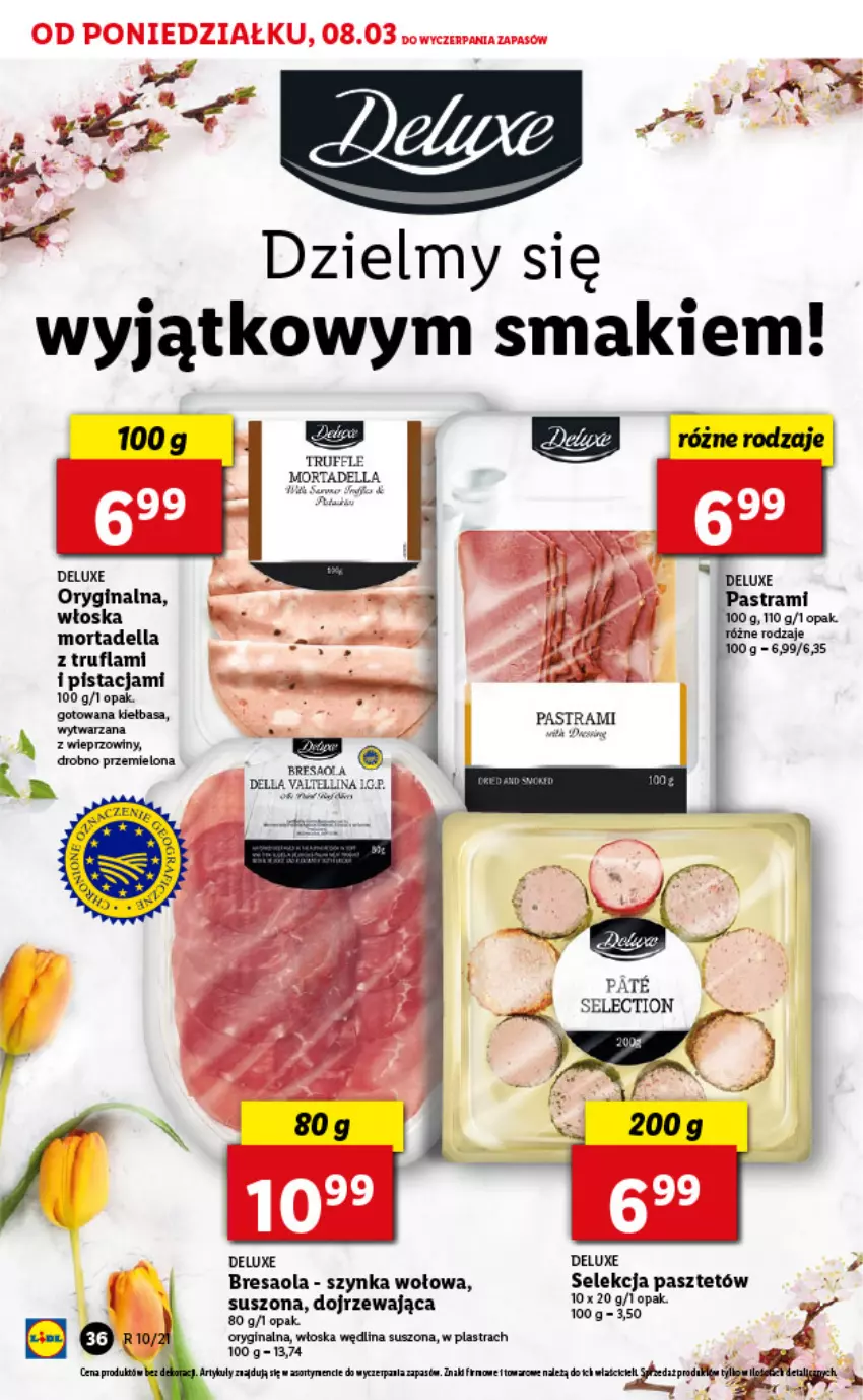 Gazetka promocyjna Lidl - GAZETKA - ważna 08.03 do 10.03.2021 - strona 36 - produkty: Bresaola, Dell, Gin, Kiełbasa, Pasztet, Szynka, Wędlina