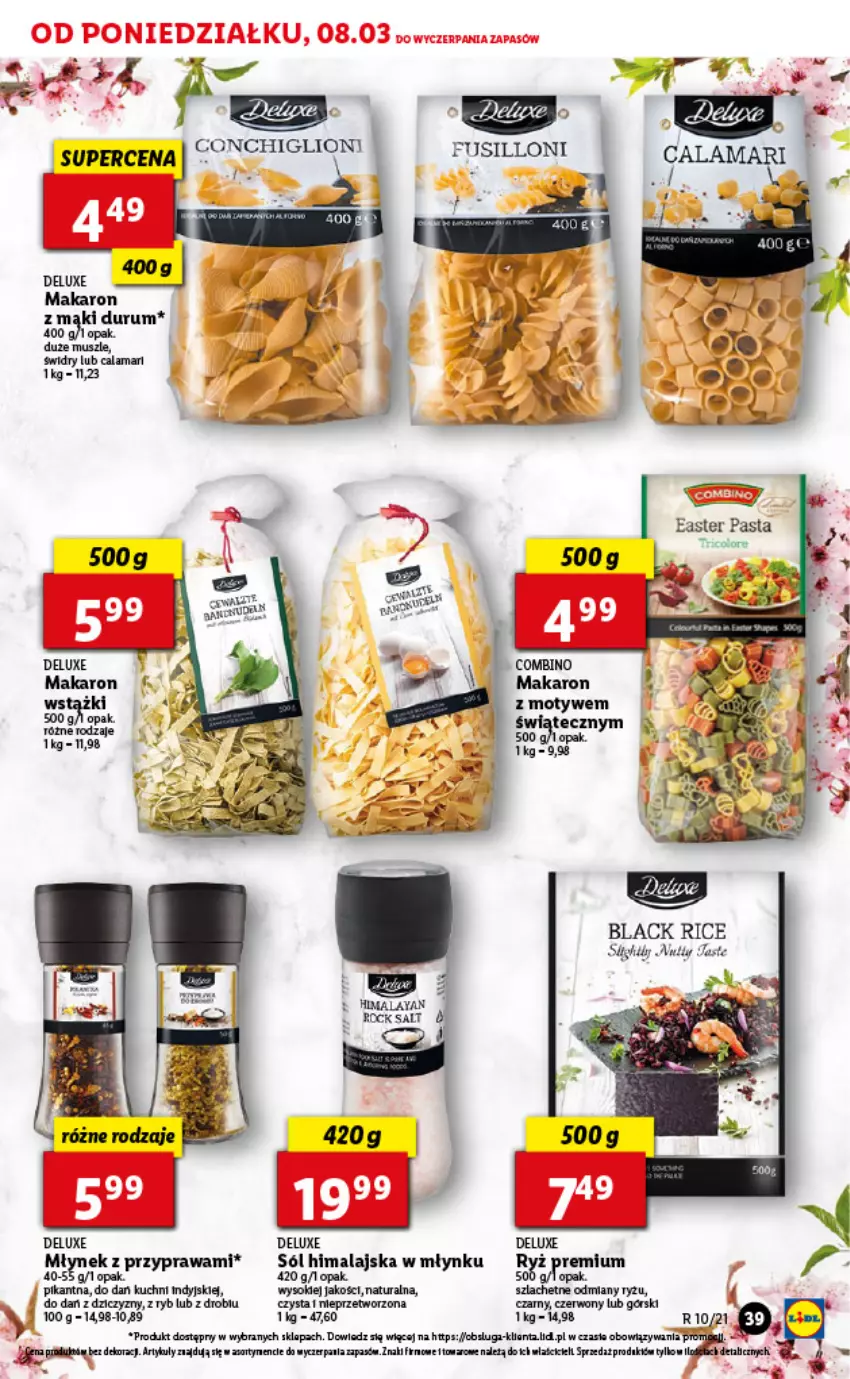 Gazetka promocyjna Lidl - GAZETKA - ważna 08.03 do 10.03.2021 - strona 39 - produkty: Fa, Lack, Makaron, Młynek, Mus, Rum, Ryż, Sok, Sól, Sól himalajska