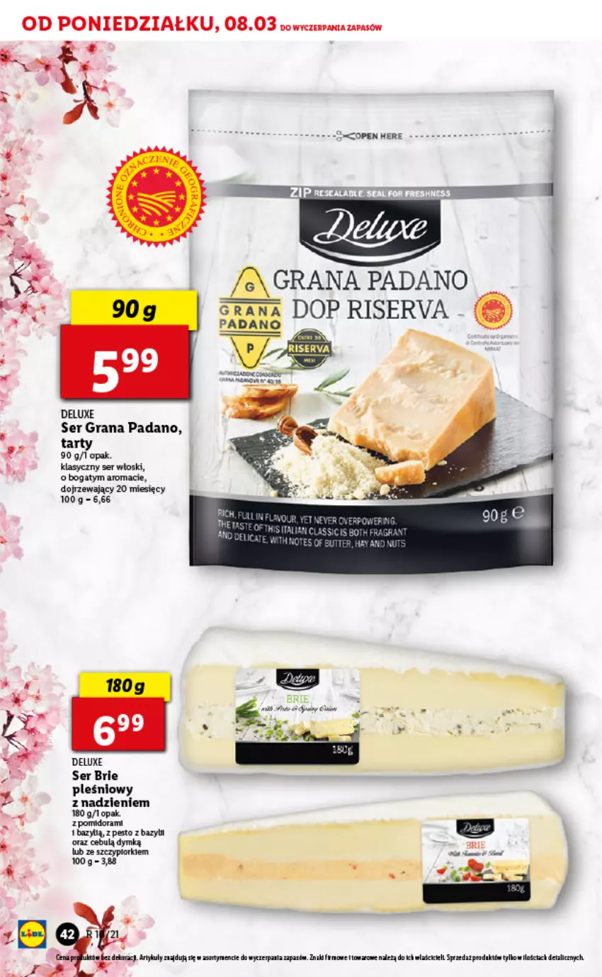 Gazetka promocyjna Lidl - GAZETKA - ważna 08.03 do 10.03.2021 - strona 42 - produkty: Bazyl, Brie, Gra, Pesto, Ser