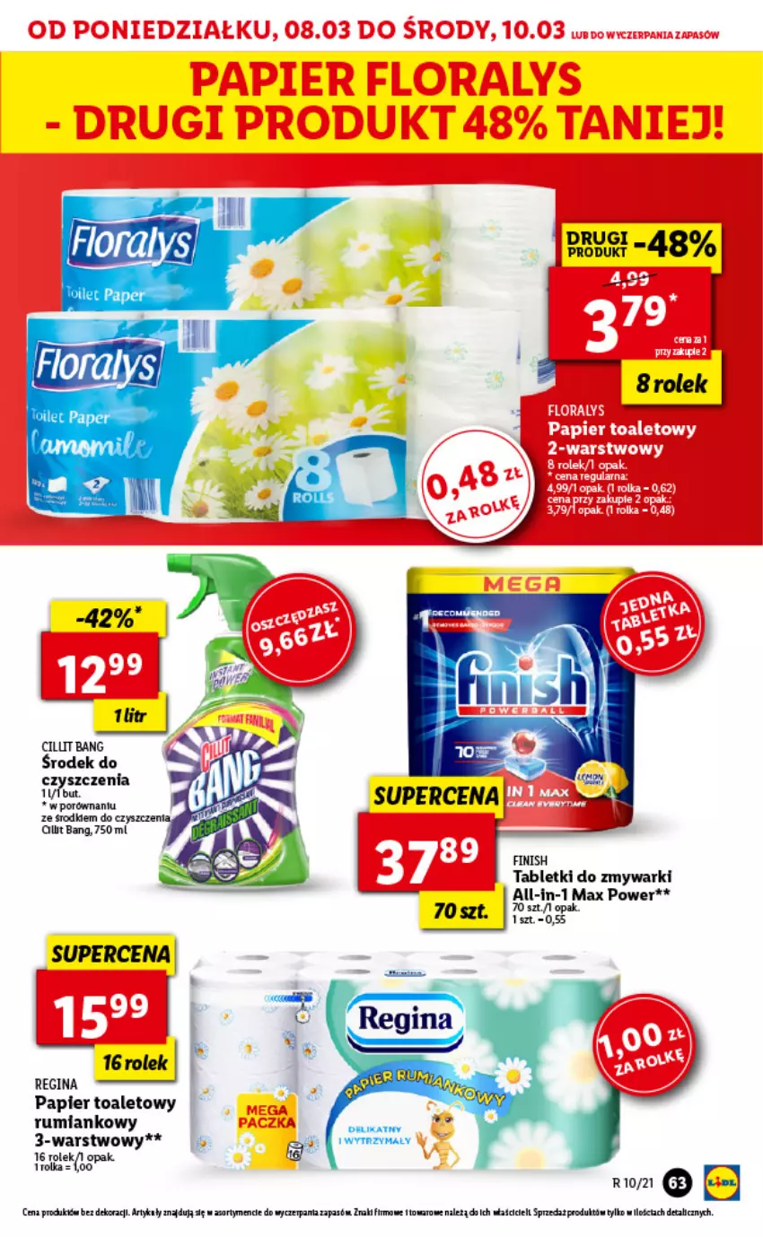 Gazetka promocyjna Lidl - GAZETKA - ważna 08.03 do 10.03.2021 - strona 63 - produkty: Cillit Bang, Finish, Gin, Papier, Papier toaletowy, Por, Rum, Tablet, Tabletki do zmywarki, Zmywarki