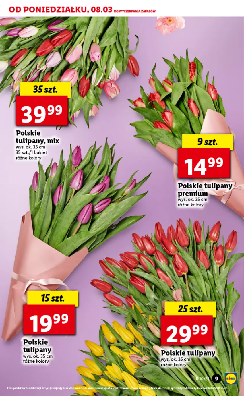 Gazetka promocyjna Lidl - GAZETKA - ważna 08.03 do 10.03.2021 - strona 9 - produkty: Bukiet, Tulipan