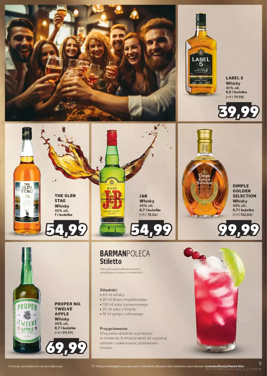 Gazetka promocyjna Kaufland - Barek Kauflandu - ważna 16.05 do 28.05.2024 - strona 5 - produkty: Dimple Golden Selection, Dres, Lanki, Likier, Plasterki, Sok, Syrop, Whisky, Wino