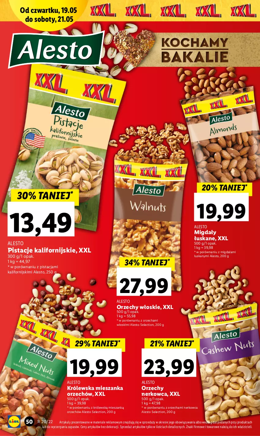 Gazetka promocyjna Lidl - GAZETKA - ważna 19.05 do 21.05.2022 - strona 50 - produkty: Migdały, Migdały łuskane, Orzechy włoskie, Pistacje, Por