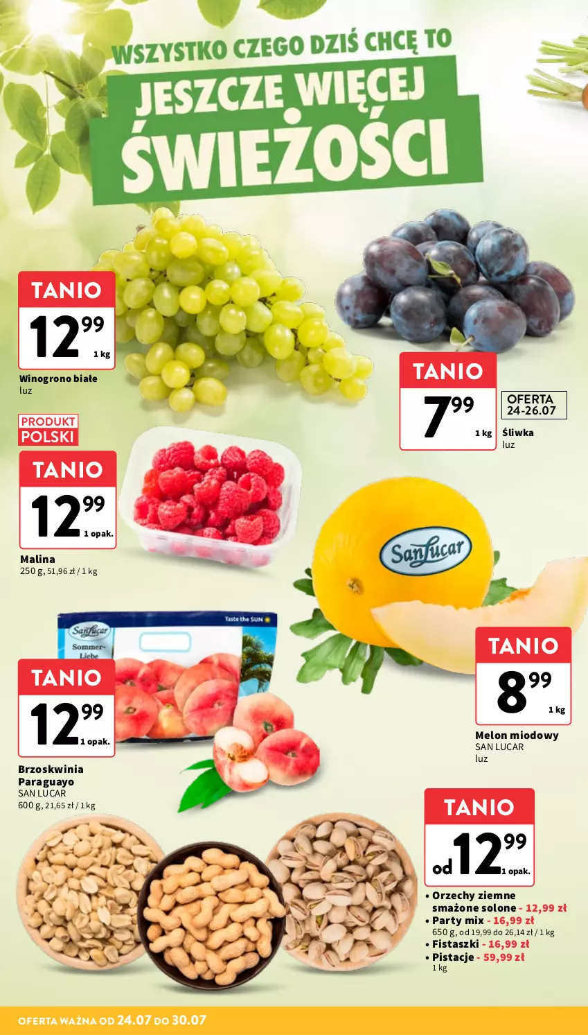 Gazetka promocyjna Intermarche - Gazetka Intermarche - ważna 24.07 do 30.07.2025 - strona 10 - produkty: Melon, Pistacje, Wino