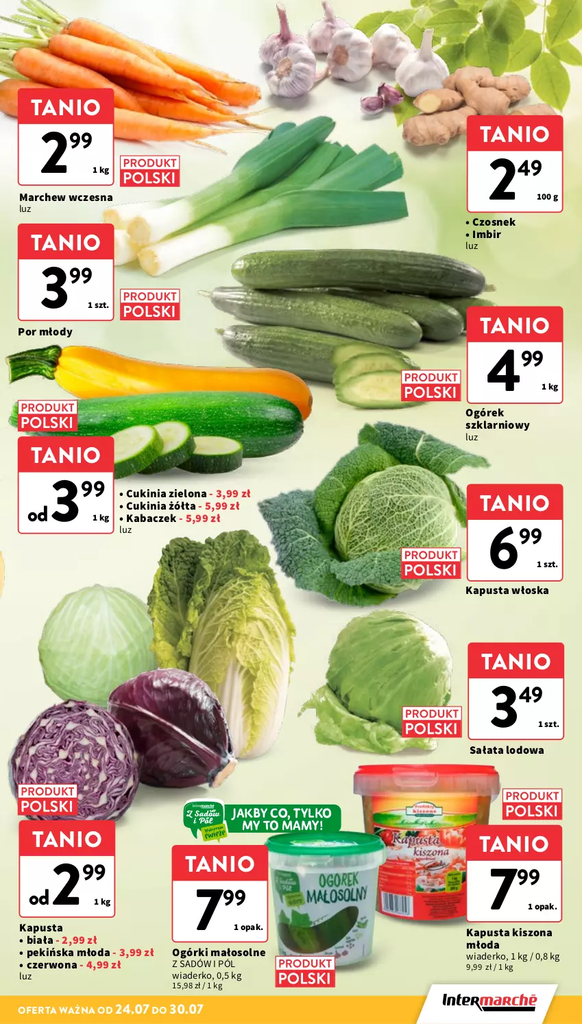 Gazetka promocyjna Intermarche - Gazetka Intermarche - ważna 24.07 do 30.07.2025 - strona 11 - produkty: Czosnek, Imbir, Ogórek, Por, Sałat, Sałata lodowa