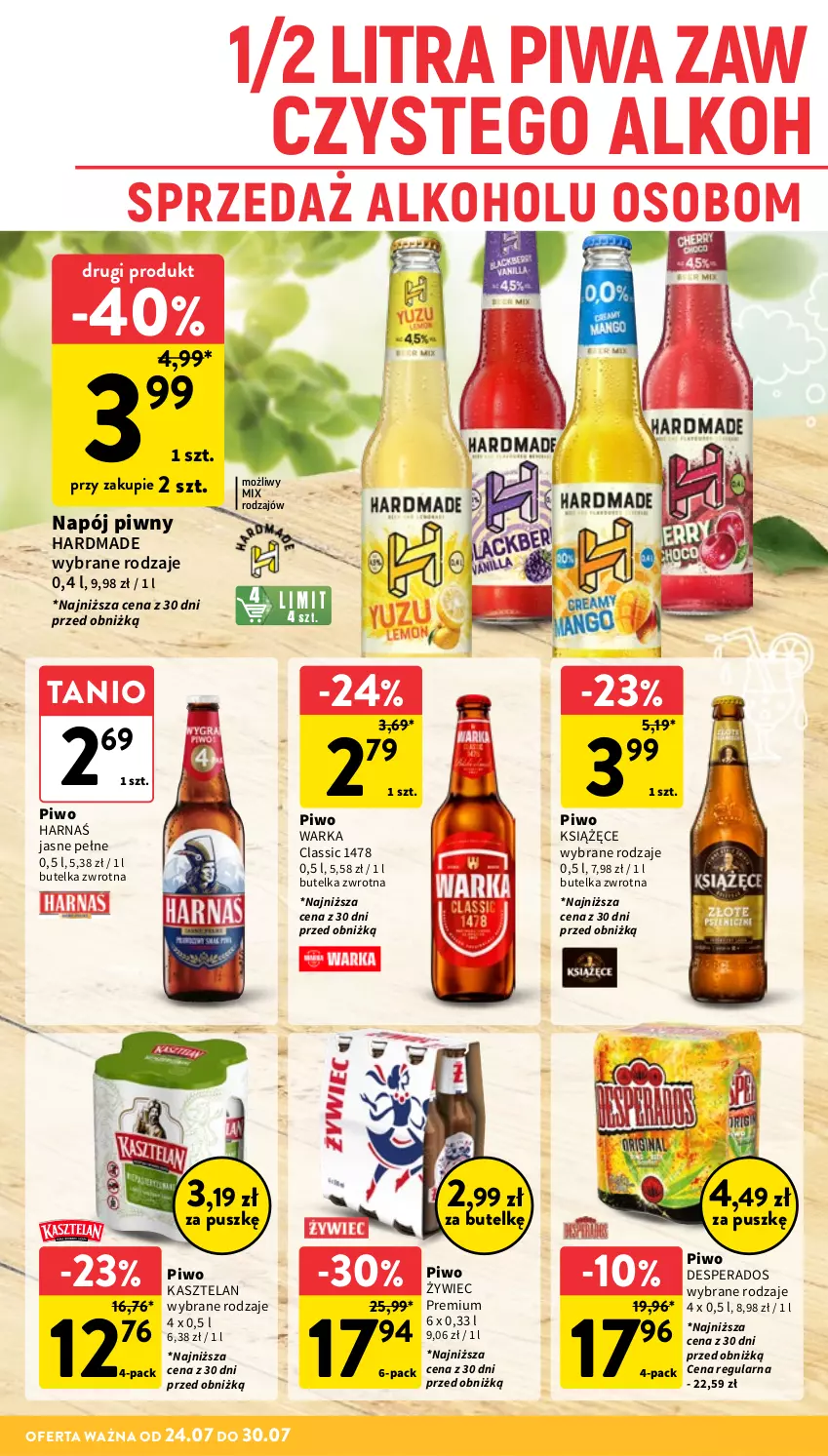 Gazetka promocyjna Intermarche - Gazetka Intermarche - ważna 24.07 do 30.07.2025 - strona 26 - produkty: Desperados, Harnaś, Kasztelan, Książęce, Napój, Piwa, Piwo, Warka