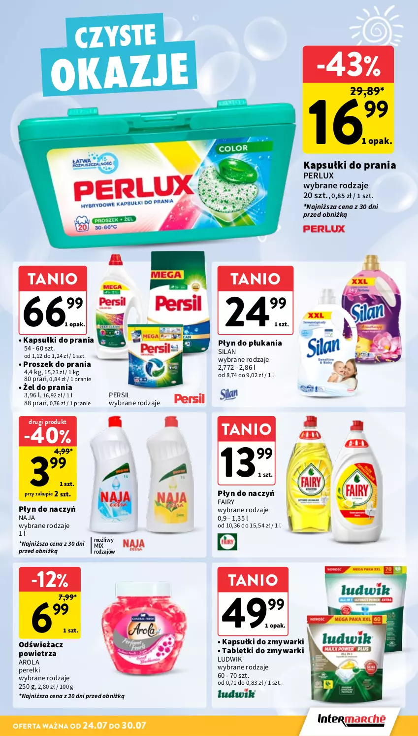 Gazetka promocyjna Intermarche - Gazetka Intermarche - ważna 24.07 do 30.07.2025 - strona 29 - produkty: Fa, Fairy, Kapsułki do prania, Ludwik, Odświeżacz powietrza, Persil, Płyn do płukania, Proszek do prania, Silan, Tablet, Tabletki do zmywarki, Zmywarki
