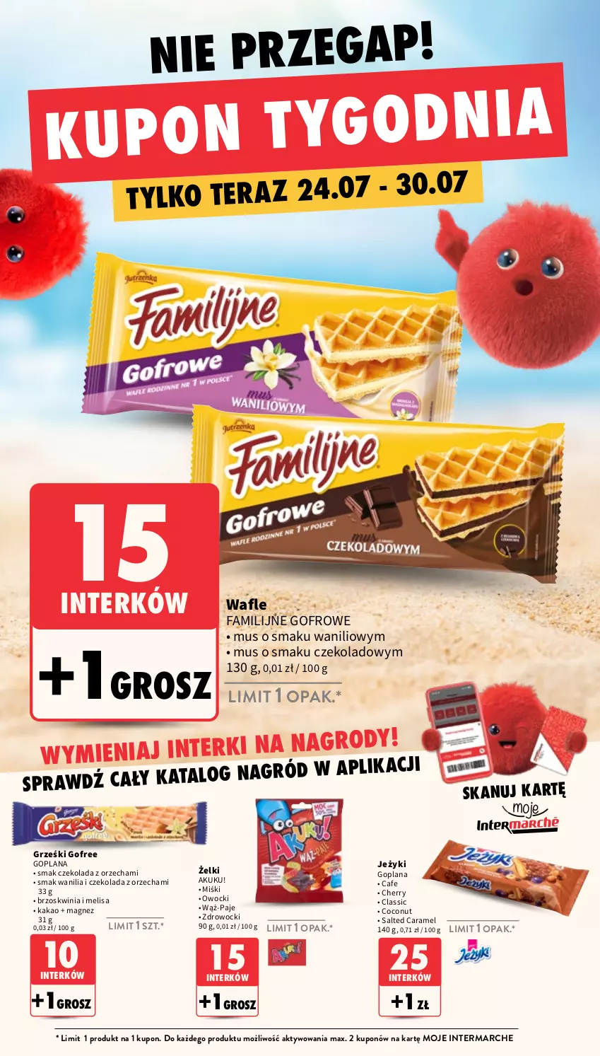 Gazetka promocyjna Intermarche - Gazetka Intermarche - ważna 24.07 do 30.07.2025 - strona 36 - produkty: Czekolada, Fa, Goplana, Grześki, Jeżyki, Kakao, LANA, Magnez, Mus, Tera, Wafle
