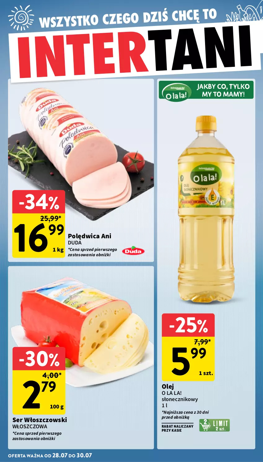 Gazetka promocyjna Intermarche - Gazetka Intermarche - ważna 24.07 do 30.07.2025 - strona 39 - produkty: Duda, Olej, Polędwica, Ser, Włoszczowski