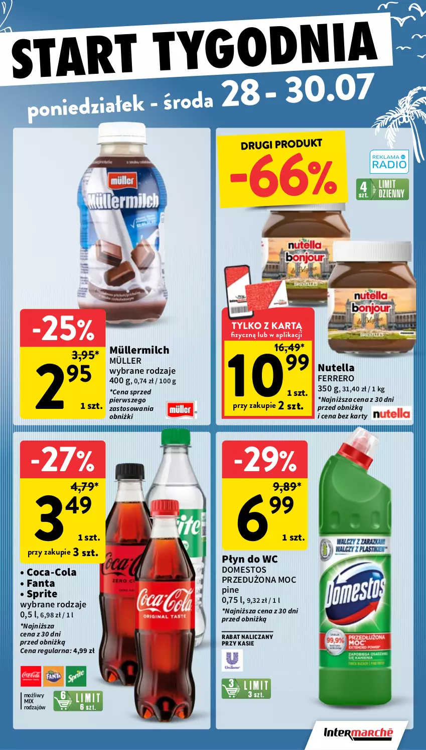 Gazetka promocyjna Intermarche - Gazetka Intermarche - ważna 24.07 do 30.07.2025 - strona 40 - produkty: Coca-Cola, Domestos, Fa, Fanta, Ferrero, Müller, Müllermilch, Nutella, Płyn do wc, Sprite