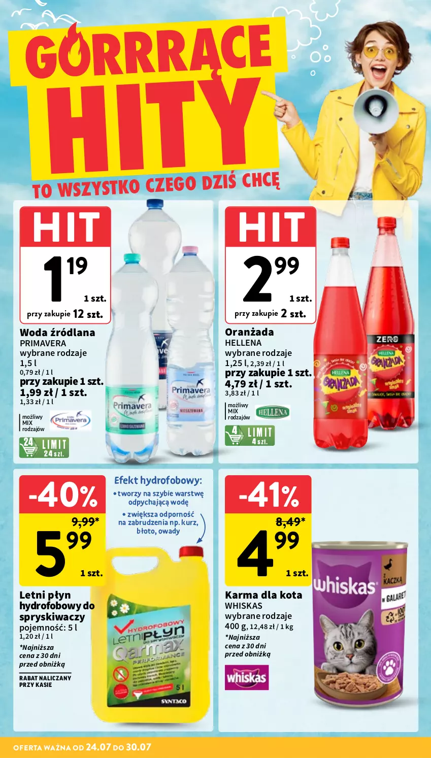Gazetka promocyjna Intermarche - Gazetka Intermarche - ważna 24.07 do 30.07.2025 - strona 6 - produkty: Hellena, LANA, Oranżada, Por, Prima, Primavera, Whiskas, Woda