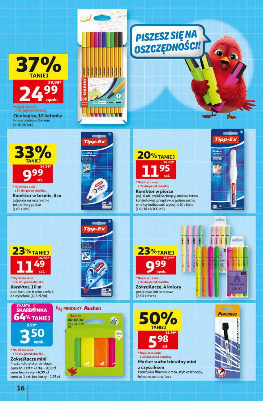 Gazetka promocyjna Auchan - Gazetka 30 Lat Hipermarket Auchan - ważna 13.08 do 19.08.2026 - strona 16 - produkty: Marker, Por, Tusz