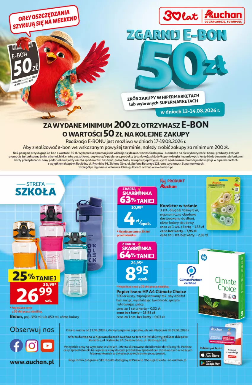Gazetka promocyjna Auchan - Gazetka 30 Lat Hipermarket Auchan - ważna 13.08 do 19.08.2026 - strona 41 - produkty: EPEE, Fa, Gra, HP, Mleko, Olej, Papier, Por, Ser, Sport, Telefon, Tera