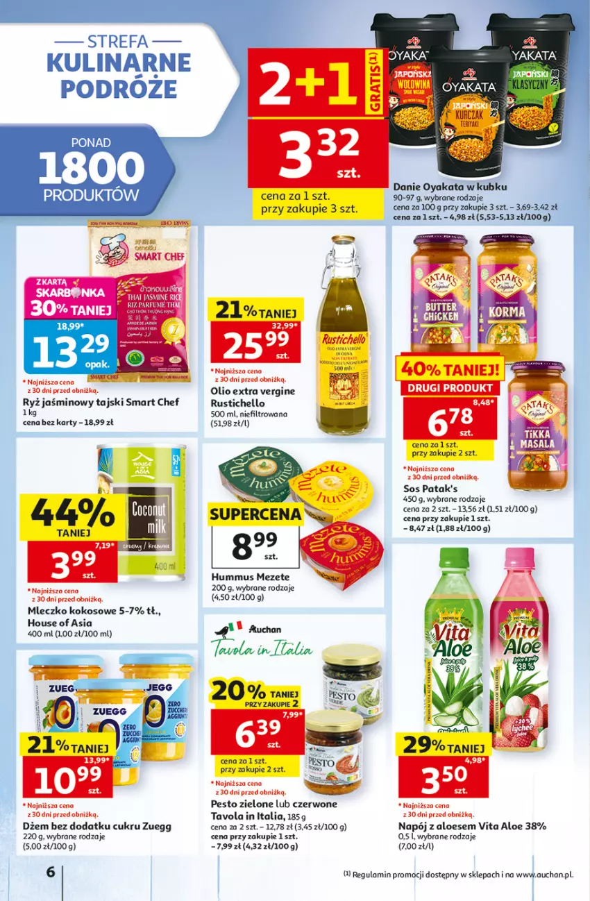 Gazetka promocyjna Auchan - Gazetka 30 Lat Hipermarket Auchan - ważna 13.08 do 19.08.2026 - strona 6 - produkty: Dżem, Fa, Gin, House of Asia, Hummus, Kokos, Mleczko, Mus, Napój, Patak's, Pesto, Rust, Ryż, Sos