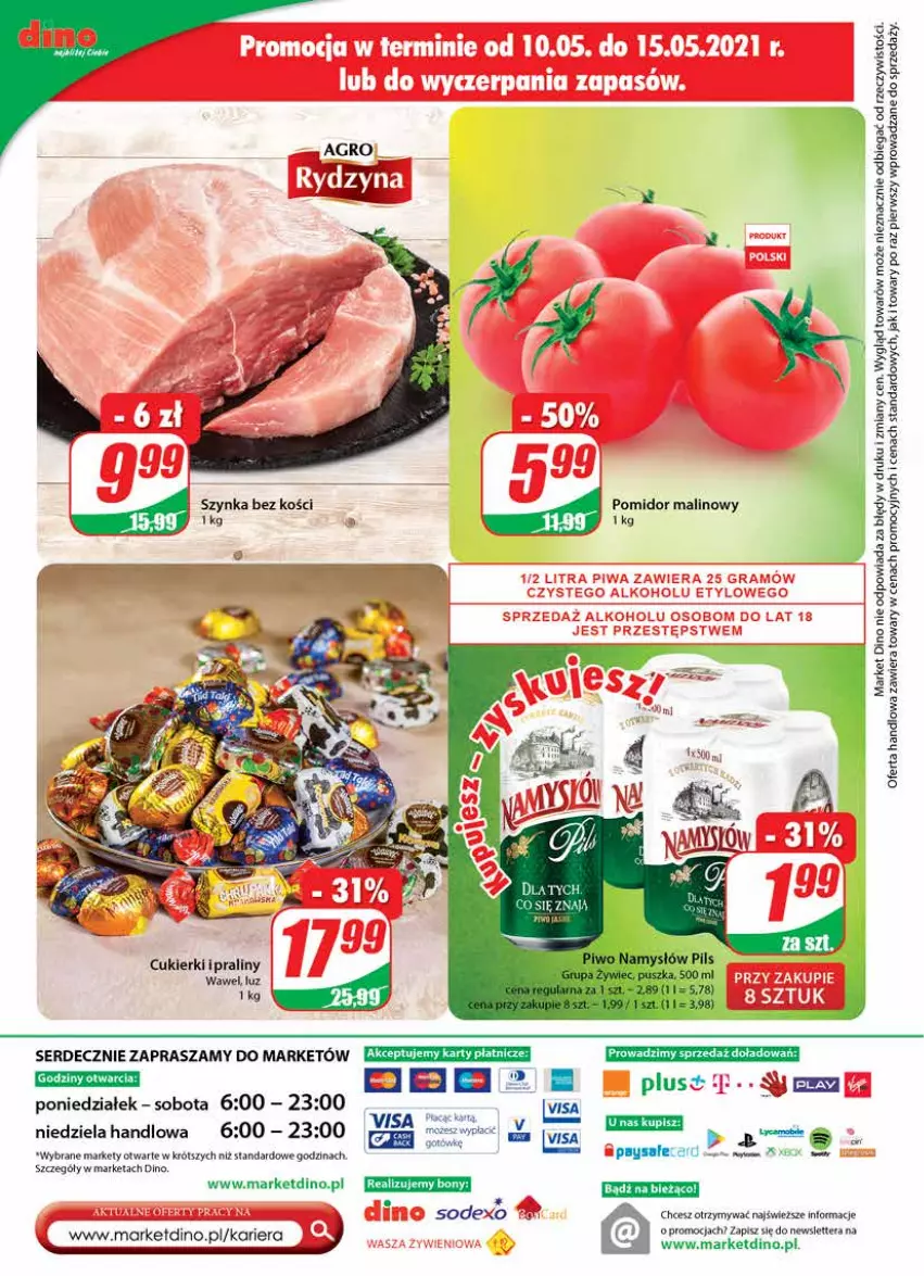 Gazetka promocyjna Dino - Gazetka - ważna 12.05 do 18.05.2021 - strona 20 - produkty: Cukier, Cukierki, Pomidor malinowy, Praliny, Ser, Wawel