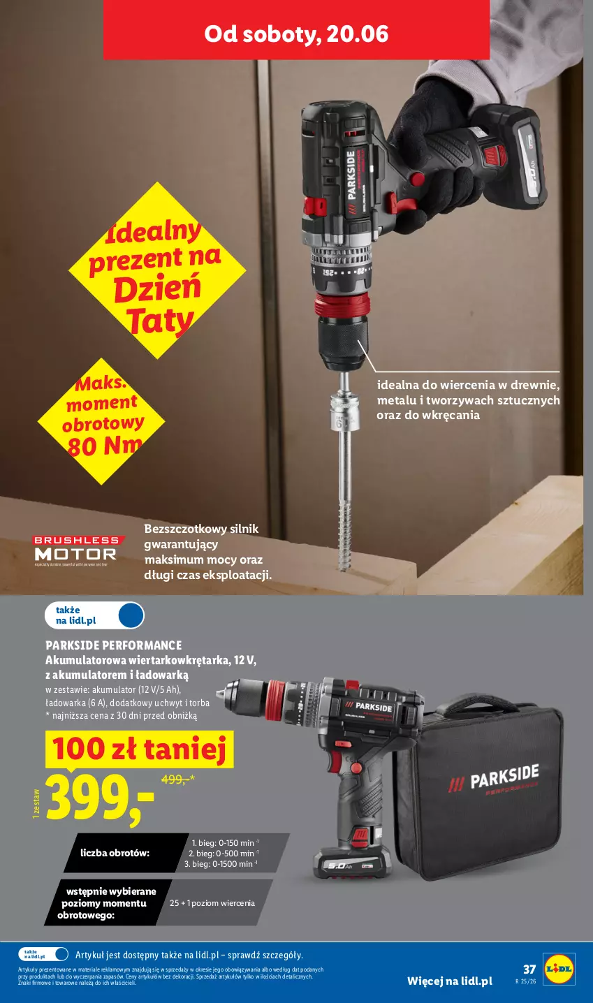 Gazetka promocyjna Lidl - Katalog ważny od 15.06 - ważna 15.06 do 20.06.2026 - strona 43 - produkty: Akumulator, Akumulatorowa wiertarkowkrętark, Parkside, Tarka, Torba, Warka, Wiertarkowkrętarka, Wkręt, Wkrętarka