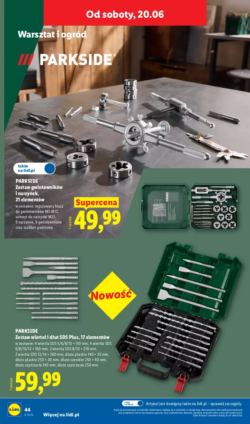Gazetka promocyjna Lidl - Katalog ważny od 15.06 - ważna 15.06 do 20.06.2026 - strona 50 - produkty: Ogród, Parkside, Szpic, Zestaw wierteł