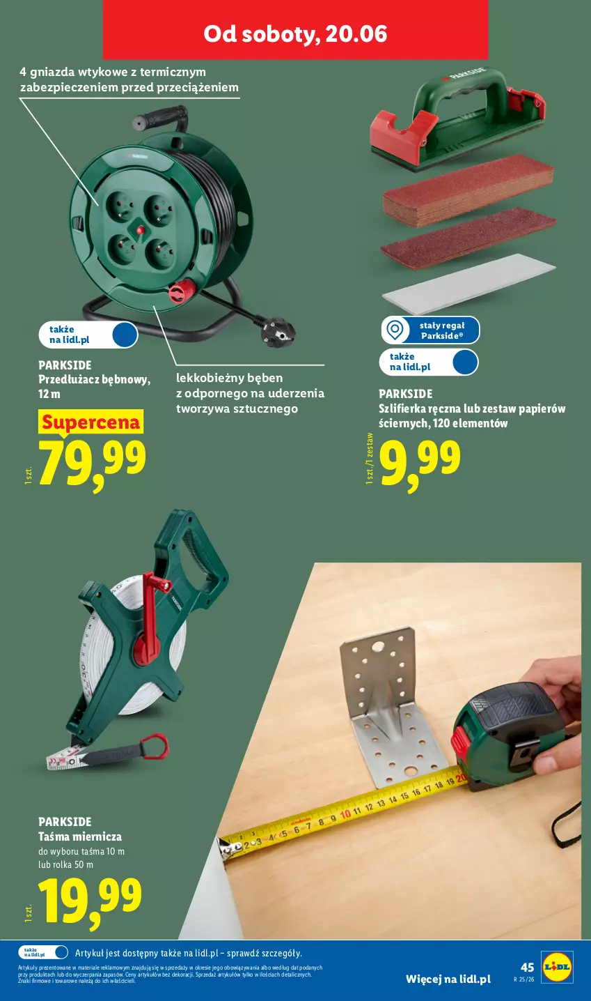 Gazetka promocyjna Lidl - Katalog ważny od 15.06 - ważna 15.06 do 20.06.2026 - strona 51 - produkty: Papier, Parkside, Piec, Por, Regał, Szlifierka, Taśma miernicza