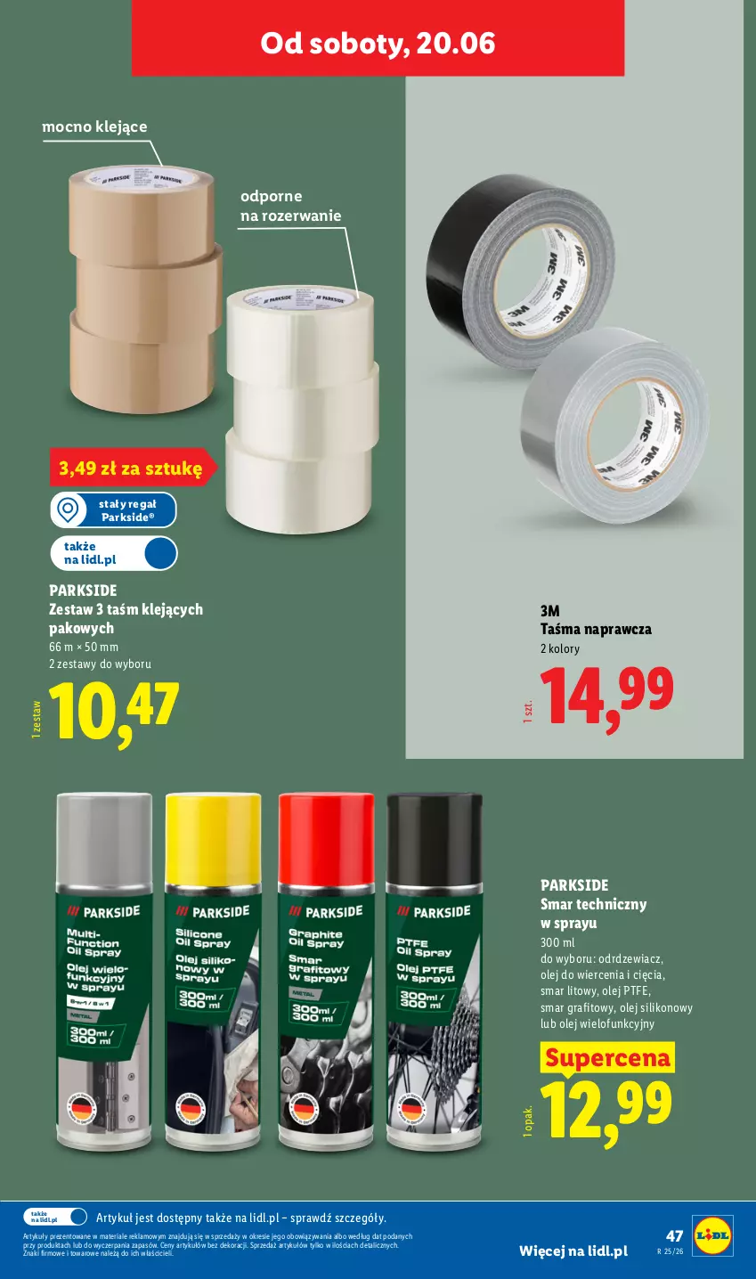Gazetka promocyjna Lidl - Katalog ważny od 15.06 - ważna 15.06 do 20.06.2026 - strona 53 - produkty: Gra, Klej, Olej, Parkside, Por, Regał, Taśma naprawcza