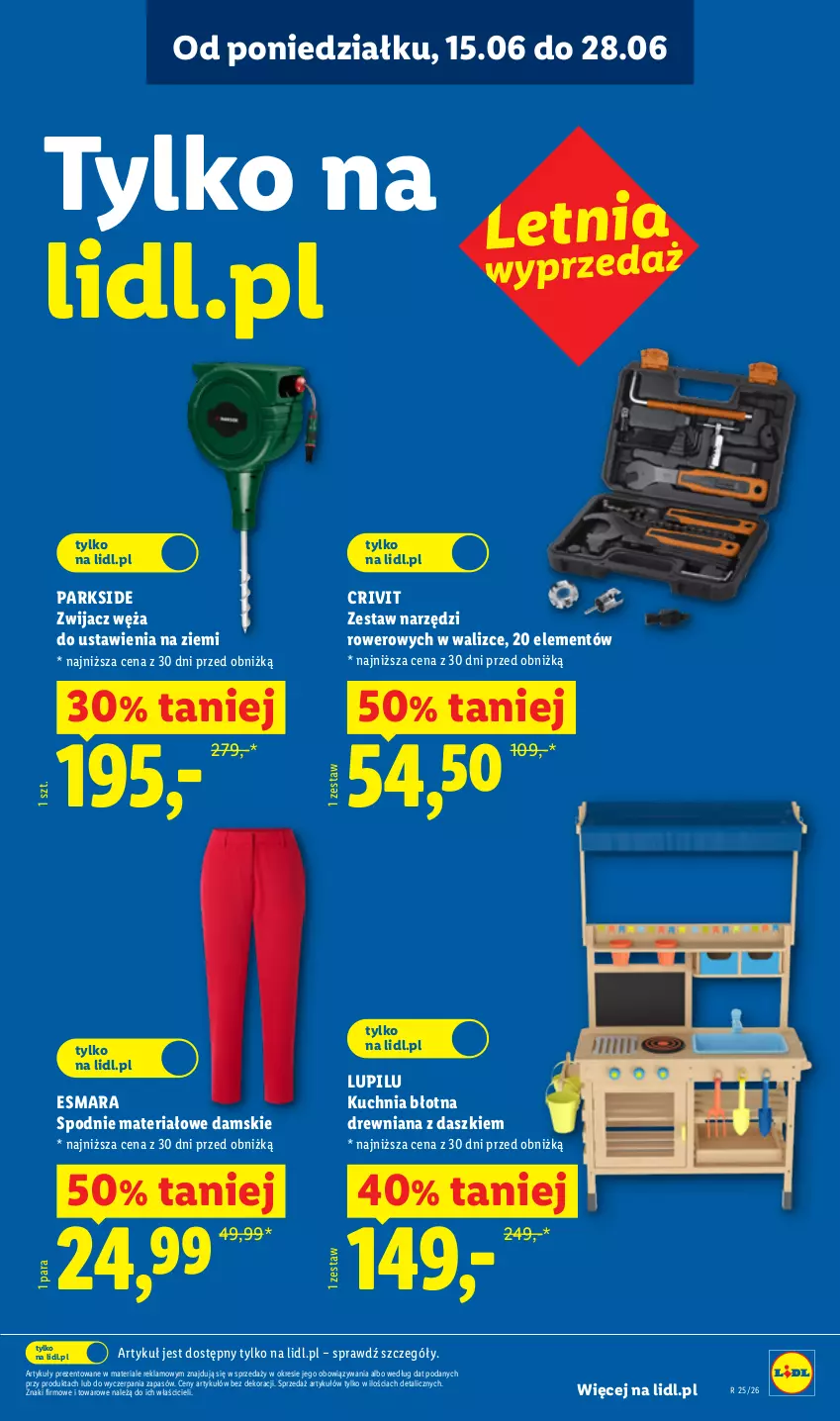Gazetka promocyjna Lidl - Katalog ważny od 15.06 - ważna 15.06 do 20.06.2026 - strona 7 - produkty: Kuchnia, Parkside, Rower, Spodnie, Zestaw narzędzi