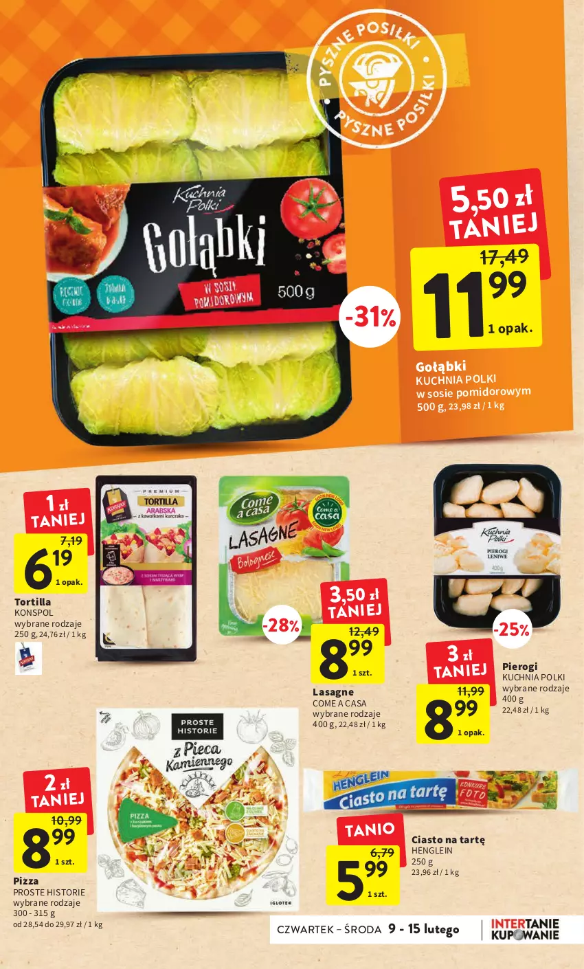 Gazetka promocyjna Intermarche - Gazetka Intermarche - ważna 09.02 do 15.02.2023 - strona 21 - produkty: Kuchnia, Lasagne, Pierogi, Pizza, Sos, Tortilla