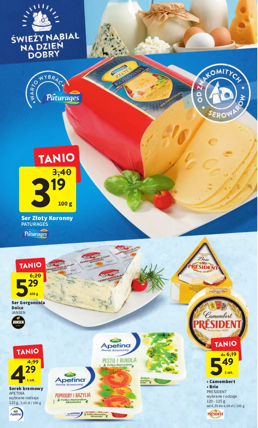 Gazetka promocyjna Intermarche - Gazetka Intermarche - ważna 09.02 do 15.02.2023 - strona 26 - produkty: Brie, Camembert, Gorgonzola, Ser, Serek