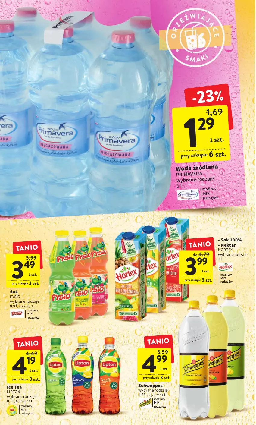 Gazetka promocyjna Intermarche - Gazetka Intermarche - ważna 09.02 do 15.02.2023 - strona 34 - produkty: Hortex, Ice tea, LANA, Lipton, Nektar, Prima, Schweppes, Sok, Woda