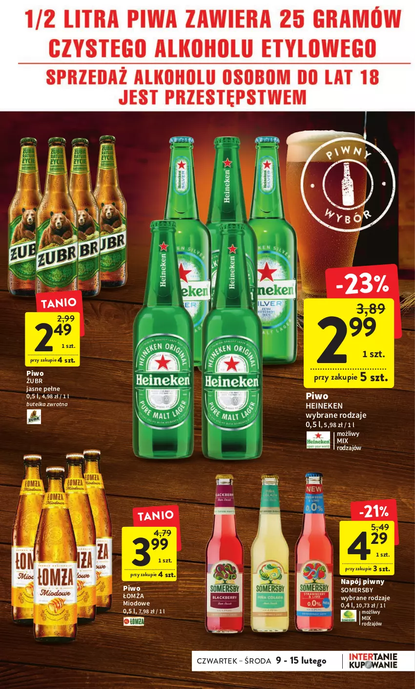 Gazetka promocyjna Intermarche - Gazetka Intermarche - ważna 09.02 do 15.02.2023 - strona 35 - produkty: Heineken, Napój, Piwo, Somersby