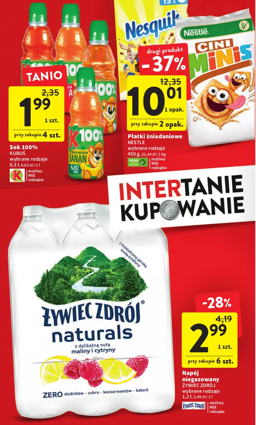 Gazetka promocyjna Intermarche - Gazetka Intermarche - ważna 09.02 do 15.02.2023 - strona 4 - produkty: Danio, Kubuś, Napój, Napój niegazowany, Sok